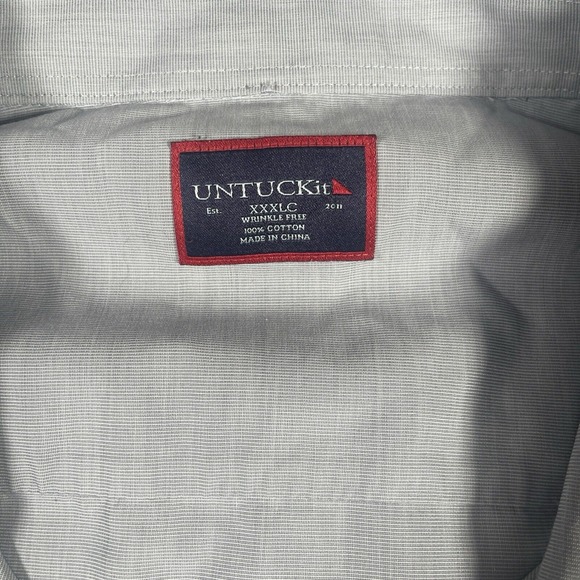 UNTUCKit Shirt Mens XXXL Gray Button Down Chambray Long Sleeve Casual Career - Picture 3 of 8